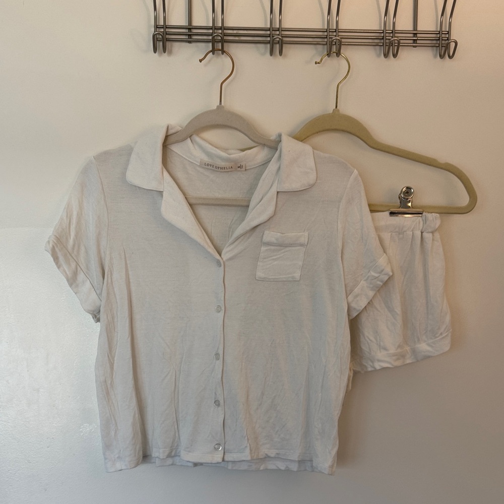 Women's White Pajama Set